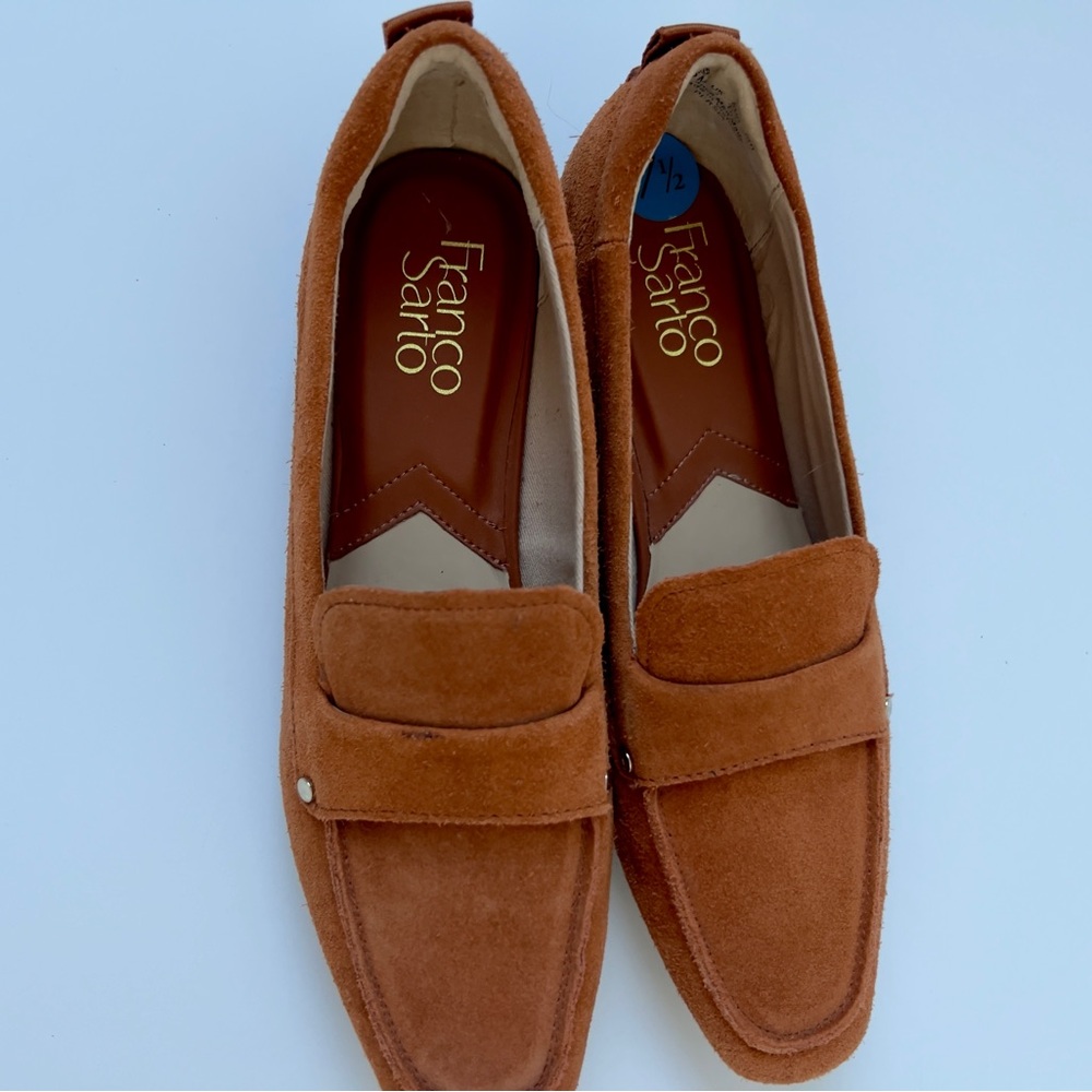 Franco Sarto suede penny loafers